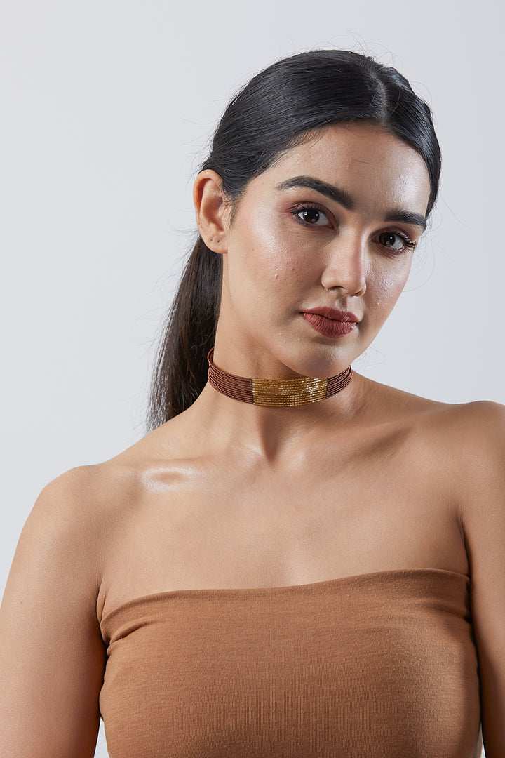 Brown Choker Necklace